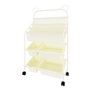 Childrens Bookshelf Toy Storage Rack 5 Tier Movable <b>Shelf</b> With Wheels For <b>Bedroom</b> And Living Room Storage - Product Image 5
