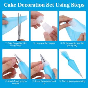 Kit de décoration de gâteaux coréens 9 pièces : douilles à pâtisserie, embouts floraux et coupleurs pour un design floral réaliste – Outils de pâtisserie - Product Image 4