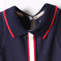 Robe de princesse d'été BEMIDJI en coton doux, style vintage, pour filles, unie, coupe trapèze, longueur genou, avec col fleuri à volants, pour enfants