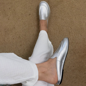 Gold Metallic Luster Sheepskin slippers with <b>Soft</b> Soles and Comfortable Flat <b>Shoes</b> for Spring and Summer - Product Image 5