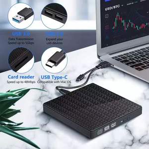 Lecteurs optiques externes Rom <span class=keywords><strong>Dvd</strong></span> Lecteur portable CD Rw <span class=keywords><strong>Graveur</strong></span> avec lecteur de carte SD/TF USB 3.0 pour PC Ordinateur portable Linux - Product Image 4