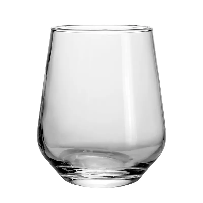 기본 투명 크리스탈 유리 15 온스 와인 마시는 컵 줄기없는 유리 텀블러