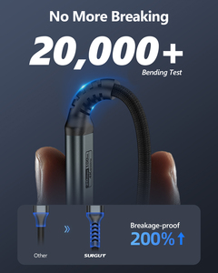 Cable de Carga Rápida Tipo-C SUNGUY de 100W 5A, Cable de Datos USB C de Aluminio Ecológico para Teléfonos y Portátiles, Éxito en Tiktok - Product Image 5