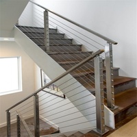 Reilbu Balustrade contemporaine en acier inoxydable DIY avec câble satiné, montée au sol, pour balcon, escalier et extérieur