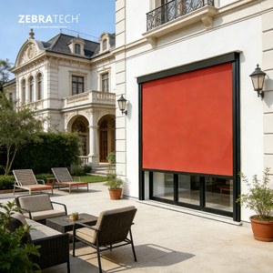 Stores verticaux électriques intelligents Wi-Fi à moteur, rail à fermeture éclair, design horizontal en tissu uni pour maisons et hôtels, occultants pour fenêtres - Product Image 1