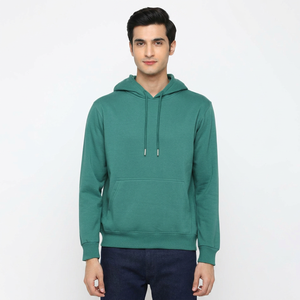 Sudadera con capucha y cremallera para hombre, 100% algodón, personalizada con estampado y bordado, patrón sólido, tejido de invierno, con cremallera completa. - Product Image 1