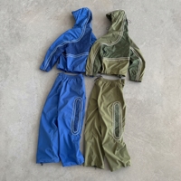 Ensemble de survêtement streetwear personnalisé pour homme en nylon, veste à capuche zippée et pantalon de jogging réfléchissant 3M, coupe-vent