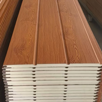 Panneau sandwich en PU à design moderne, métal sculpté, pour revêtement mural extérieur isolant, idéal pour les chambres froides, entrepôts et murs intérieurs de villas