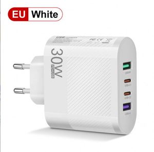 Standard 30W 3.5A 2USB 2 <b>Type</b>-<b>C</b> QC3.0 Fast Charging Cell Phone Charger Multi-Interface European American British Travel Head - Product Image 1