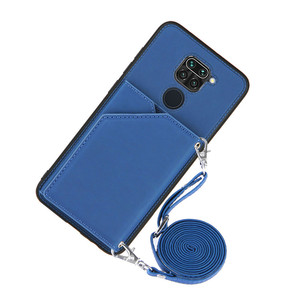 Custodia per telefono con portafoglio per carte a tracolla con cordino per Xiaomi <span class=keywords><strong>Redmi</strong></span> <span class=keywords><strong>9C</strong></span> custodia per telefono con supporto in pelle PU - Product Image 5