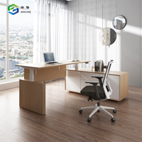 Bureau de direction moderne électrique blanc, table de travail à hauteur réglable