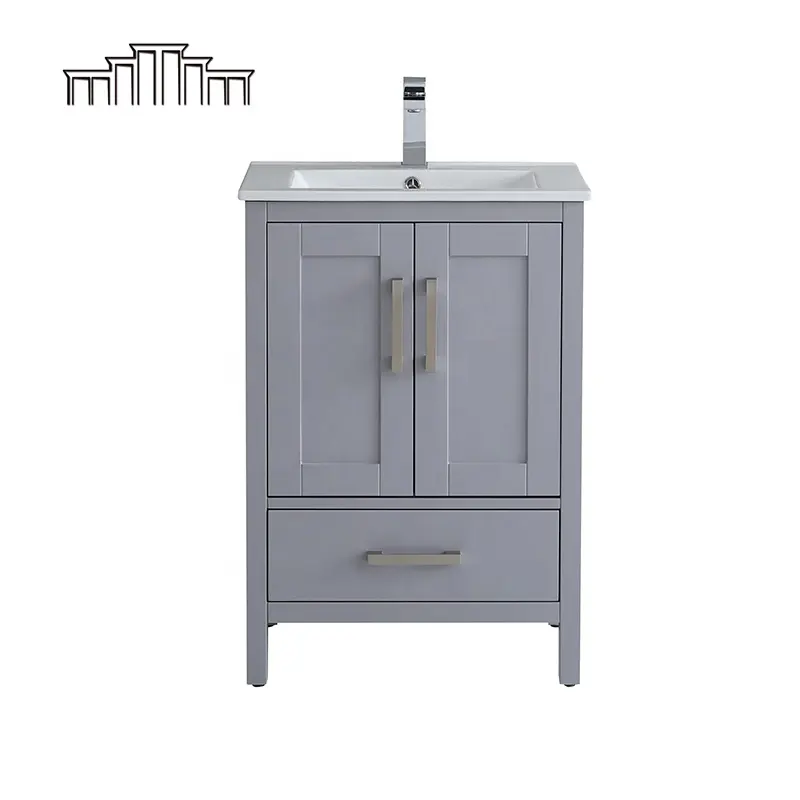 Porte a pannello da incasso in stile Shaker con inserto di alta qualità mobile da bagno indipendente Vanity grey con piedini regolabili