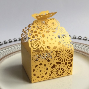 Caja de Regalo de Chocolate con Diseño de Mariposa Cortada con Láser, Caja de Dulces y Recuerdos - Product Image 4