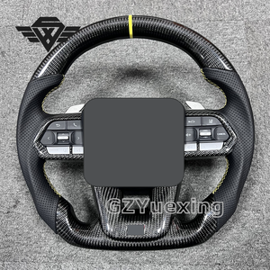 Superventas para Toyota Land Cruiser Prado LC300 LC200 LC70 FJ70 volante fibra <span class=keywords><strong>de</strong></span> carbono costura amarilla con paletas <span class=keywords><strong>de</strong></span> cambio - Product Image 6