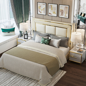 Lit double <span class=keywords><strong>de</strong></span> conception européenne moderne Lit Queen Size souple Meubles <span class=keywords><strong>de</strong></span> chambre à coucher Lits avec <span class=keywords><strong>matelas</strong></span> Queen Size avec tête <span class=keywords><strong>de</strong></span> lit - Product Image 1