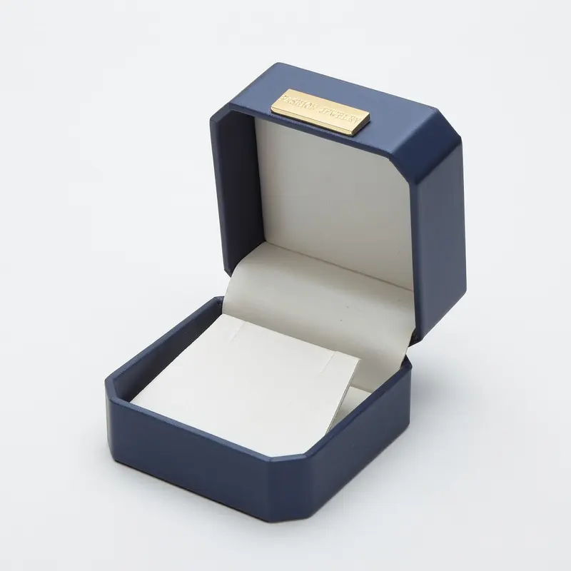 Premium Pu leather jewelry box packaging handmade jewelry ring box with logo luxury