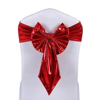 Nœuds de chaise décoratifs brillants en spandex métallisé pour mariage