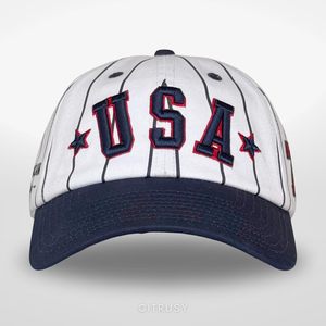 Gorra <span class=keywords><strong>de</strong></span> <span class=keywords><strong>Béisbol</strong></span> Estilo Americano a Rayas, Visera Rígida, Aspecto <span class=keywords><strong>de</strong></span> Textura Única, Gorra Casual <span class=keywords><strong>de</strong></span> Moda para Uso Diario en la Calle y Fiestas - Product Image 1