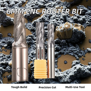 Offre Spéciale – Fraise droite à deux dents de 6 mm, personnalisable pour CNC, outils de gravure sur bois, fraises de fraisage ODM/OEM - Product Image 2