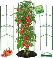 Senershuo 2er-Pack 28,4 cm Robuste Dreieckige Tomatenkäfige Kunststoffbeschichteter Stahl Pflanzengitter für Kletterpflanzen Hochbeete