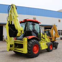 Pengiriman Gratis EURO5 Mesin Diesel EPA Backhoe Loader 4x4 Cina Mini Retroexcavadora Loader Bekas Backhoe Loader untuk Dijual