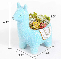 Nouveau Pot de fleur en céramique d'alpaga mignon pour pots de jardinière d'animaux de cactus succulents pour la maison et le jardin pour collègues et femmes