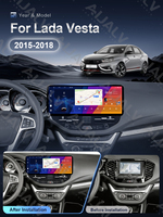 Marco de Panel de Coche Aijia Factory con Pantalla Táctil de 12.3 Pulgadas para LADA Vesta 2015-2018, Reproductor de CD Estéreo Android, GPS, Kit de Montaje en el Tablero