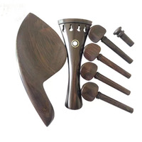 Ebony Violin Parts Pegs Tailpiece Chin Rest End Pin Tuning Pegs Violin Fittings Violin Parts Accessories Set