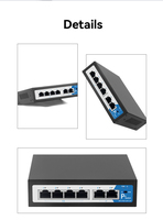 GIANTECH GT-106T Precio de Fábrica Switch de Red POE Modo IA 100Mbps Uplink Empresarial de Escritorio Ethernet Half/Duplex CCTV/IP IEEE