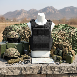 SturdyArmor Hi görünürlük tulum Oxford Polyester ayarlanabilir kayış hafif lazer kesim Molle yelek siyah kişisel savunma - Product Image 1