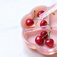 Ensemble de vaisselle en silicone liquide pour bébé, assiette divisée, bol, cuillère, fourchette, ensemble d'alimentation pour bébé