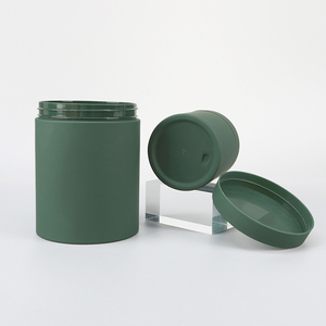 Customized Green matte finish PET <b>Plastic</b> matcha powder Container Empty <b>Jars</b> for Protein Powder Packaging with Screw Cap - Product Image 3