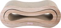 Lit de repos et griffoir pour chat 2-en-1 Infinity en carton moderne de 26 pouces avec herbe à chat pour chats d'intérieur
