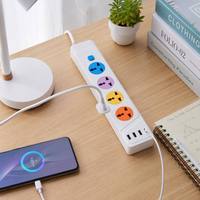 Cable de Extensión con Enchufe Europeo de 10 A y 250 V, 4 Tomas de Corriente, Regleta de Alimentación Universal con Indicador de Encendido/Apagado para el Hogar y la Oficina