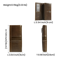 Portefeuille long pour femme en cuir véritable DUJIANG, plusieurs emplacements pour cartes, pochette vintage, style accordéon, modèle portable 2180