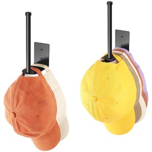<span class=keywords><strong>Porte</strong></span>-chapeaux mural en acier inoxydable pour casquettes de baseball avec plusieurs méthodes d'installation pour le salon - Product Image 2