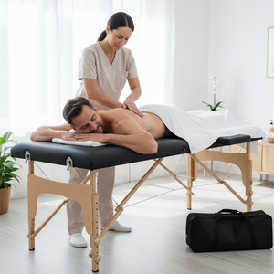 Table de massage portable professionnelle à 3 sections - Lit de beauté pliable réglable pour les thérapeutes et les centres de <span class=keywords><strong>spa</strong></span> - Product Image 4