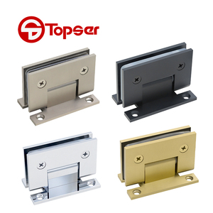 Bản lề cửa kính phòng tắm bằng đồng thau nguyên khối mạ vàng hiện đại 90 độ, bản lề xoay không khung với chức năng đóng êm - Product Image 6