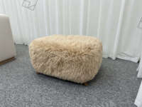 Pouf de salon minimaliste rembourré en laine, gain de place, repose-pieds, tabouret à chaussures, fauteuil, ottoman