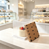 Boîte à gâteau transparente style tiroir, conteneur à gâteau en PET PVC transparent avec tiroir coulissant pour présentation en boulangerie