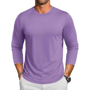 T-shirt à manches longues pour homme TACVASEN, col rond, 100% coton, respirant, tricoté, uni, basique, sous-vêtement, coupe confortable - Product Image 5