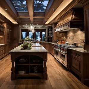 Customized High-End <b>Light</b> Luxury Solid Wood Storage Combination <b>Cabinet</b> Integrated Household Kitchen Furniture - Product Image 1