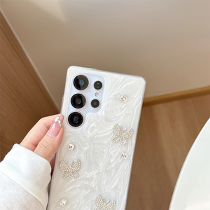 Funda de Teléfono con Mariposas de Estrás y Purpurina para Samsung S25 Ultra, Carcasa Transparente de Moda para Chicas para S24 S23 S22 A16 A35 <span class=keywords><strong>A55</strong></span> - Product Image 6