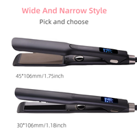 Lisseur de cheveux professionnel en titane pour salon, fer à lisser de 1,18 pouce, écran LCD, chauffage rapide MCH, double tension, arrêt automatique
