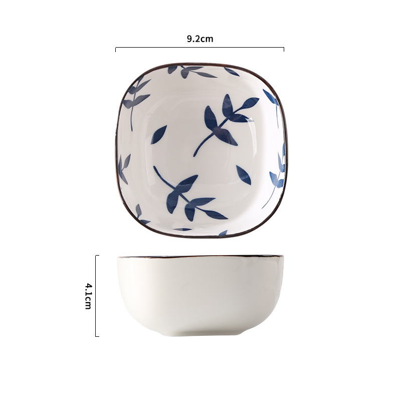 3.8inch square plate-falling leaves (packing 180)