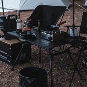 NPOT 2023 Nouvelle arrivée Table pliante de camping, tables enroulables de camping portables avec dessus en aluminium pour pique-nique en plein air