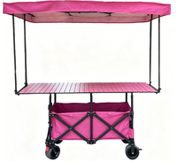 Chariot pliant renforcé en Oxford 900D, prêt pour le transport en vrac, avec table intégrée et pare-soleil, multi-usages pour événements sportifs