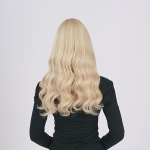 Perruque Lace Front en Cheveux Humains Blond Platine Balayage avec Dentelle - Product Image 5