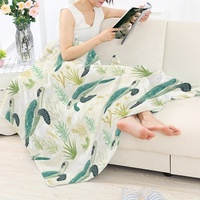 Selimut Flanel Motif Penyu Laut dan Rumput Laut Warna Teal, Kustomisasi Personal, Promo Spesial 2024