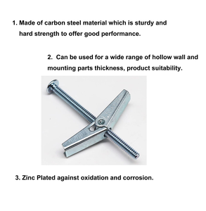 Kit d'assortiment de boulons <span class=keywords><strong>Molly</strong></span> et à bascule en acier zingué, 1/4 "3/16" 1/8 "", 24 pièces - Product Image 3